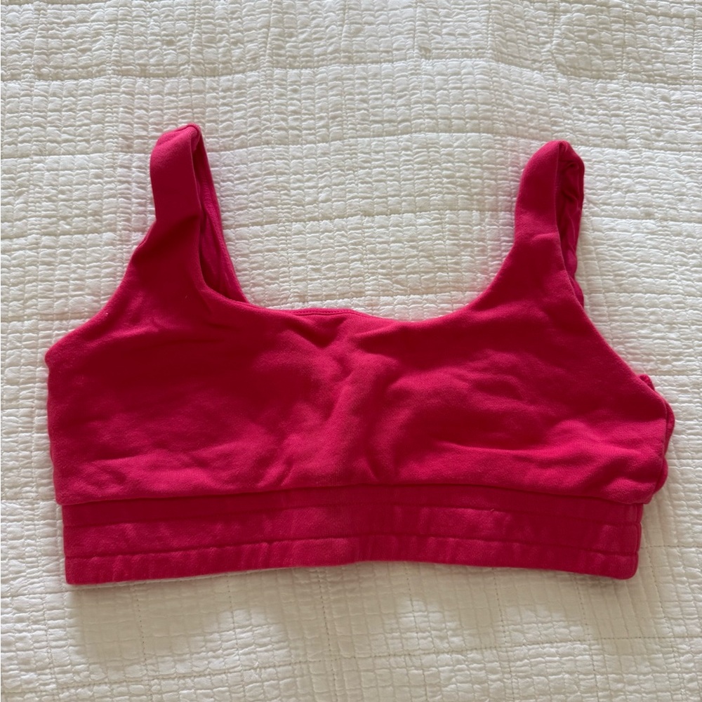 Daily Drills Punch Pink French Terry Bralette